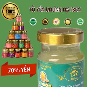 Yến Chưng Hạt Sen (70% Yến) set 10 hũ 75ml