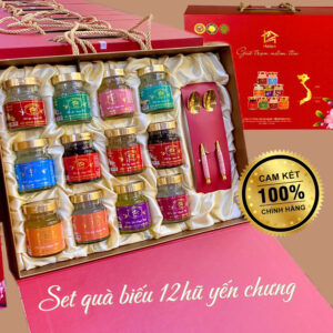 Hộp Quà 12 hũ Yến Chưng Helen