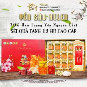 Hộp Quà 12 hũ Yến Chưng Helen (demo)